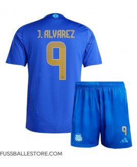Günstige Argentinien Julian Alvarez #9 Auswärts Trikotsatzt Kinder Copa America 2024 Kurzarm (+ Kurze Hosen)